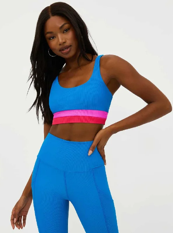 Beach Riot Women's Mackenzie Sports Bra - Orchid Colorblock Blue