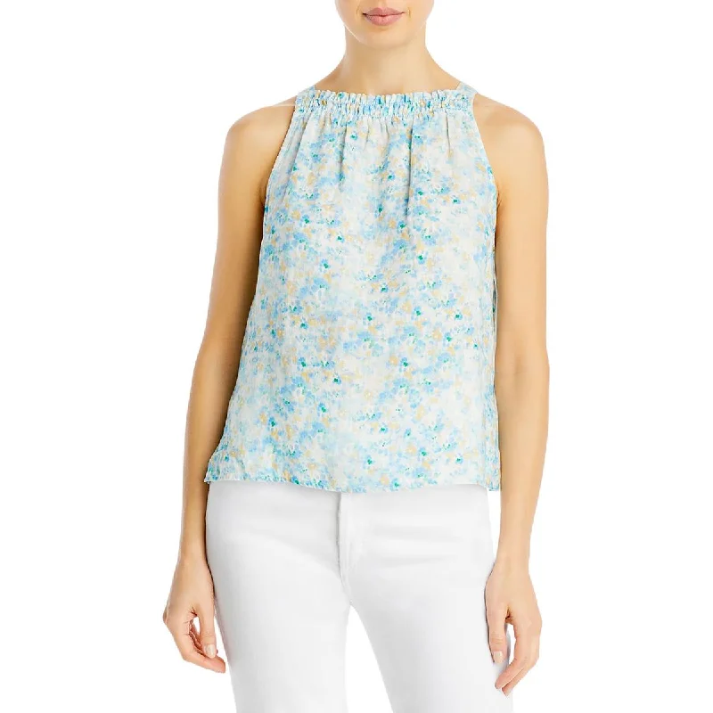 Bella Dahl Womens Linen Gathered Halter Top