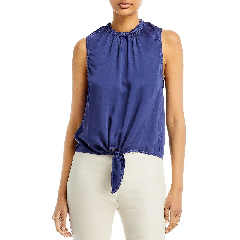 Bella Dahl Womens Shirred Tie Hem Blouse