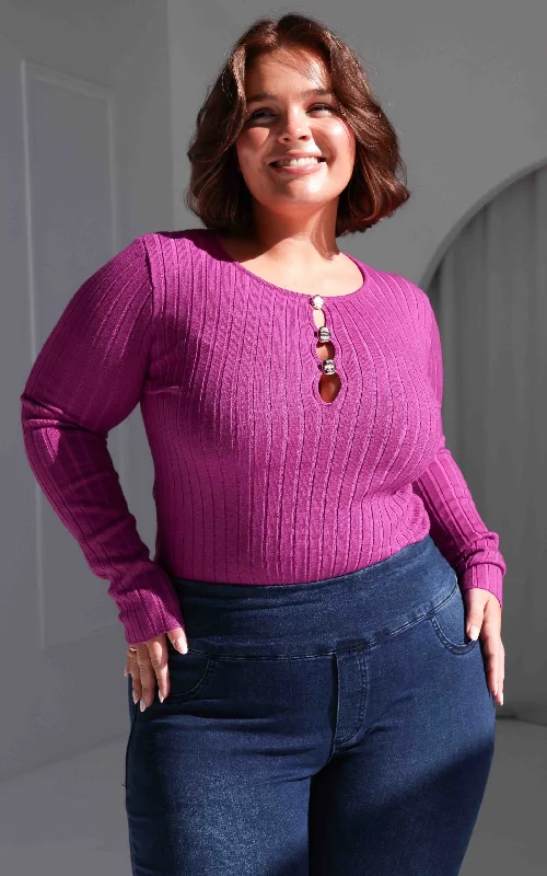 Benedict Knit Top - Plum