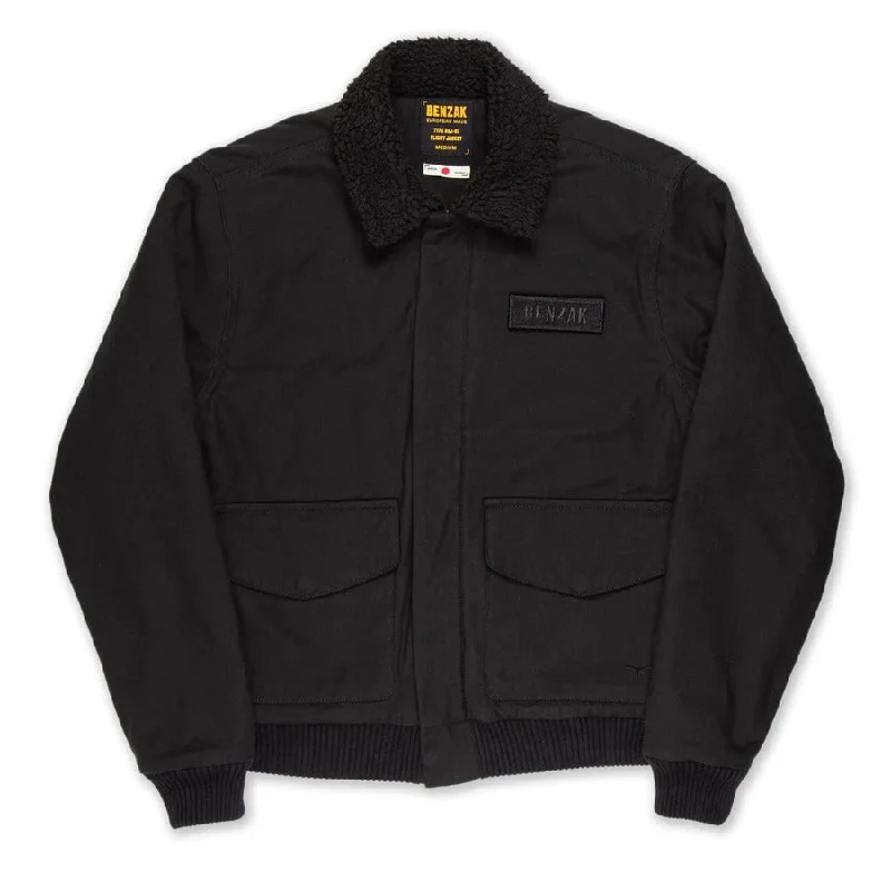 【Benzak Denim Developers】BBJ-03 FLIGHT JACKET black m-65 reverse sateen twill 毛絨 復刻陸軍布料 飛行夾克