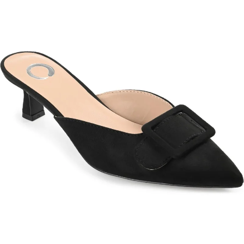 Vianna Womens Faux Suede Kitten Mules