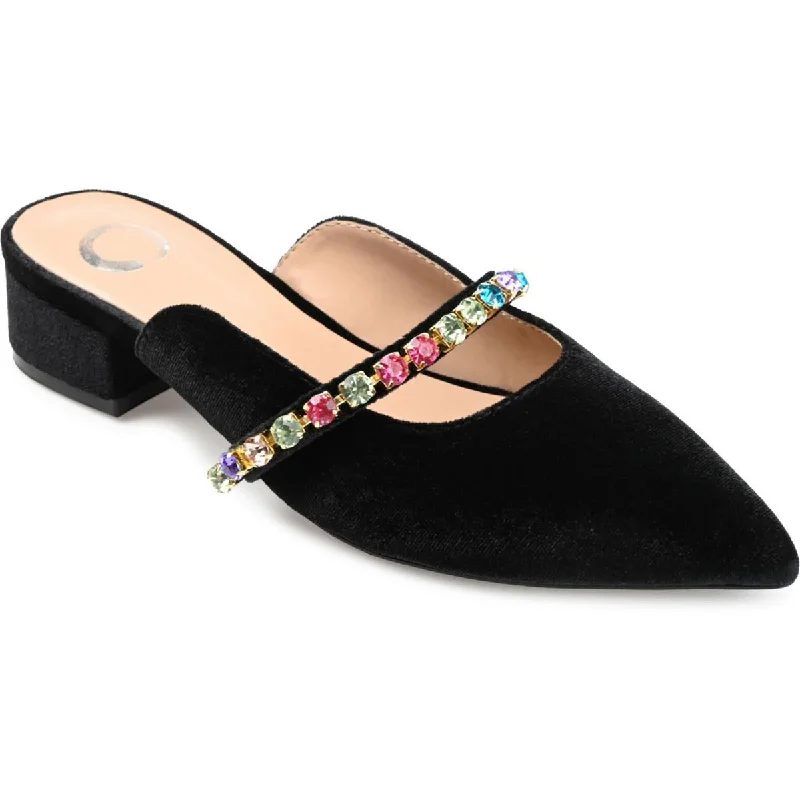 Jewel Womens Jeweled Pointed Toe Mules