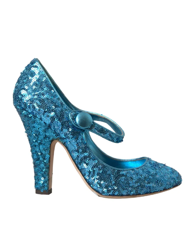 Dolce & Gabbana Sequin High Heel Mary Jane Pumps