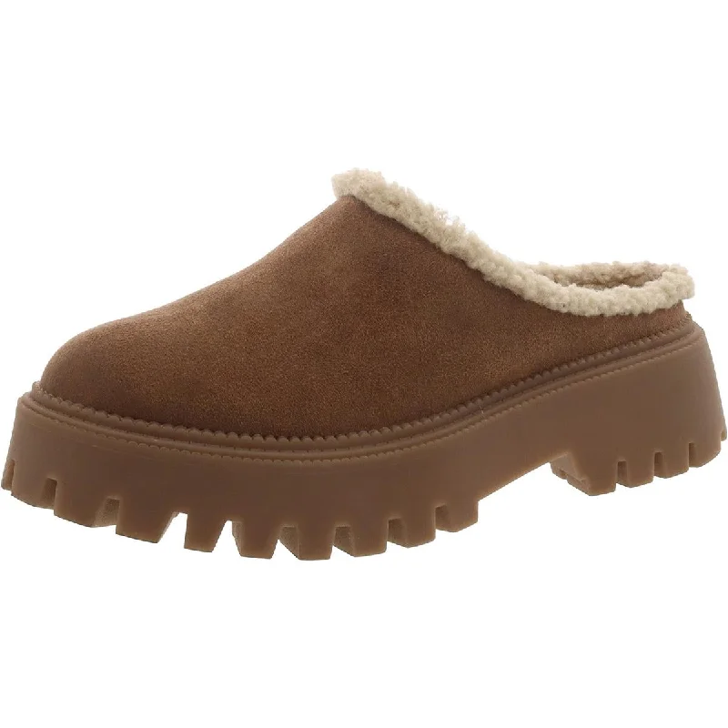 Womens Faux Suede Slip On Clogs