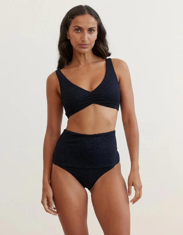 RA Estel High Waist Bikini Bottom Black