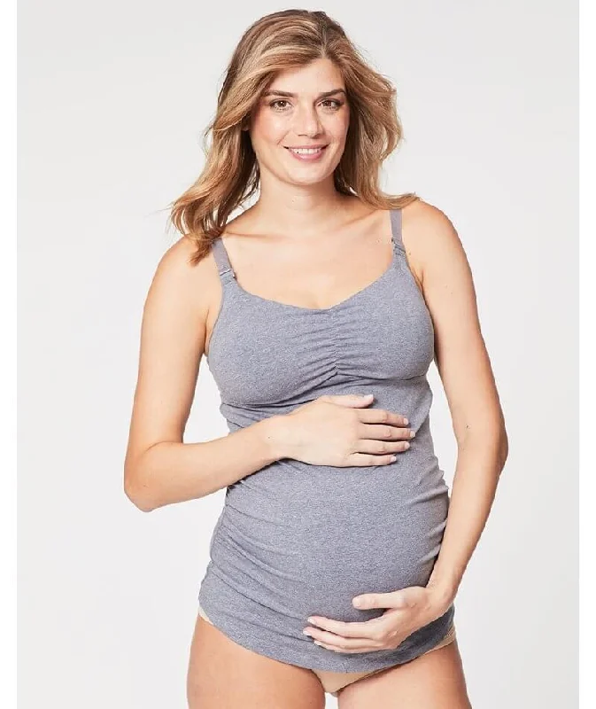 Cake Maternity Ice Cream Cotton E-G Cup Nursing Tank -  Heather Grey