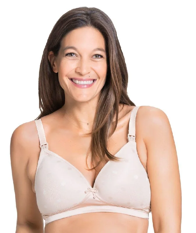 Cake Maternity Mousse Padded Plunge Wire-free Nursing Bra -  Beige