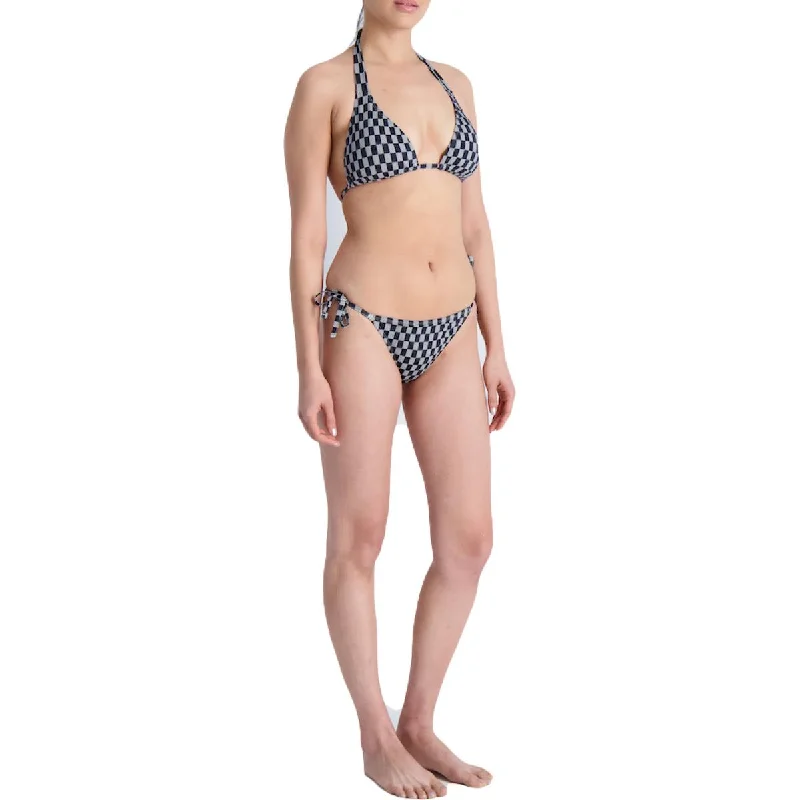 CheckHers Women's Printed String Bikini Swim Bottom Separate