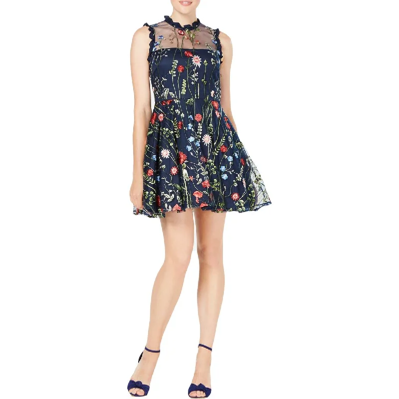 City Studios Womens Juniors Floral Mini Fit & Flare Dress