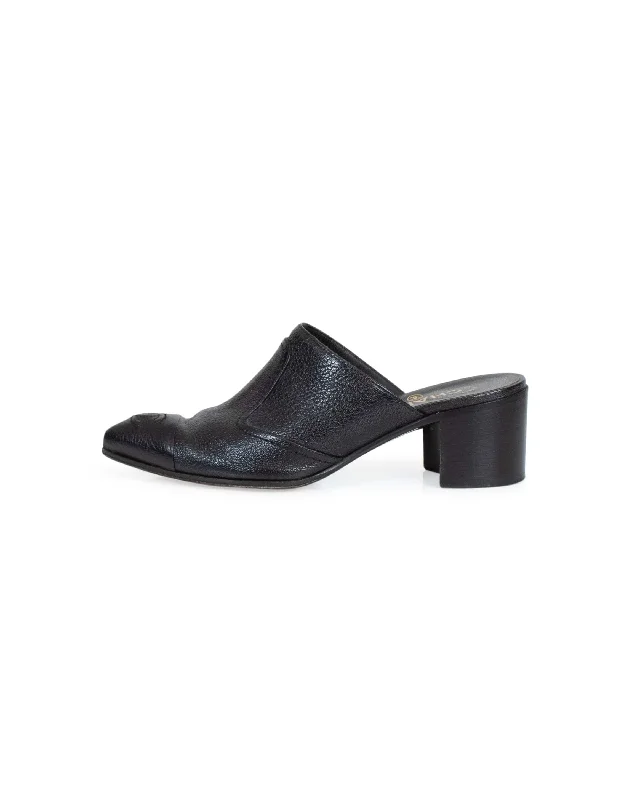 Classic Leather Heel Mules