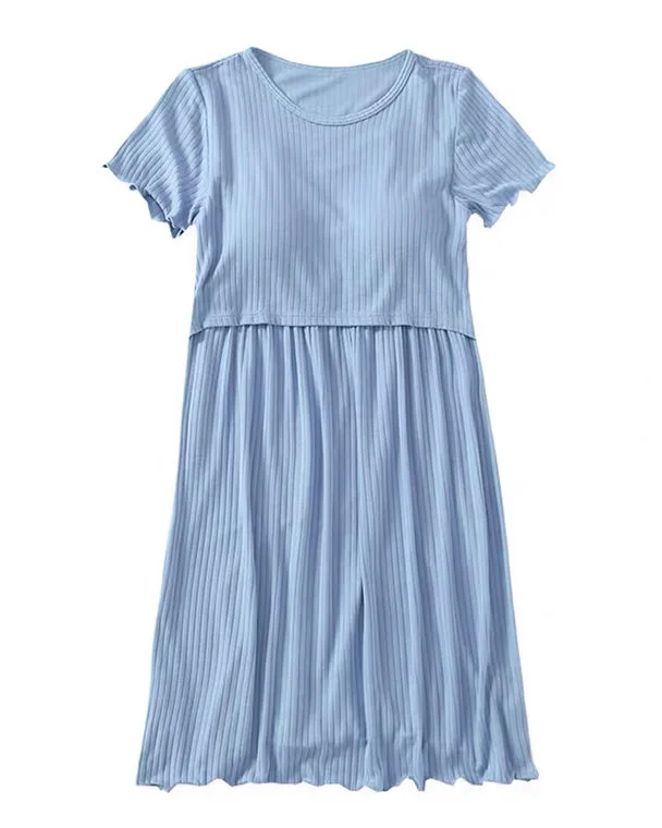 Envie Lift-Up Nursing Dress in Sky Blue