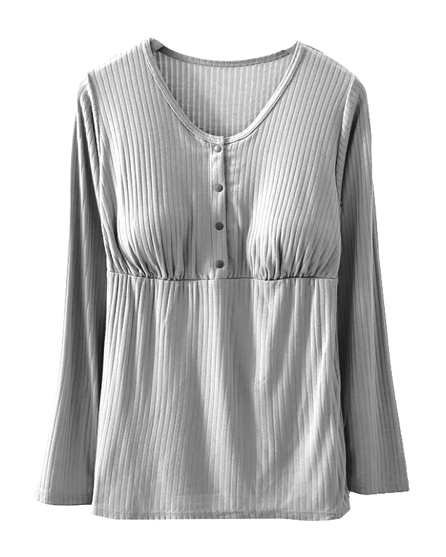 Venice Long Sleeve Nursing Top in Gray