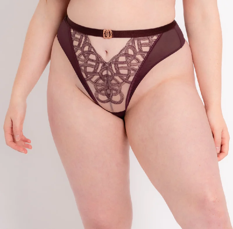 Curvy Kate Scantilly Lovers Knot Fig High Waist Thong Panty 020212