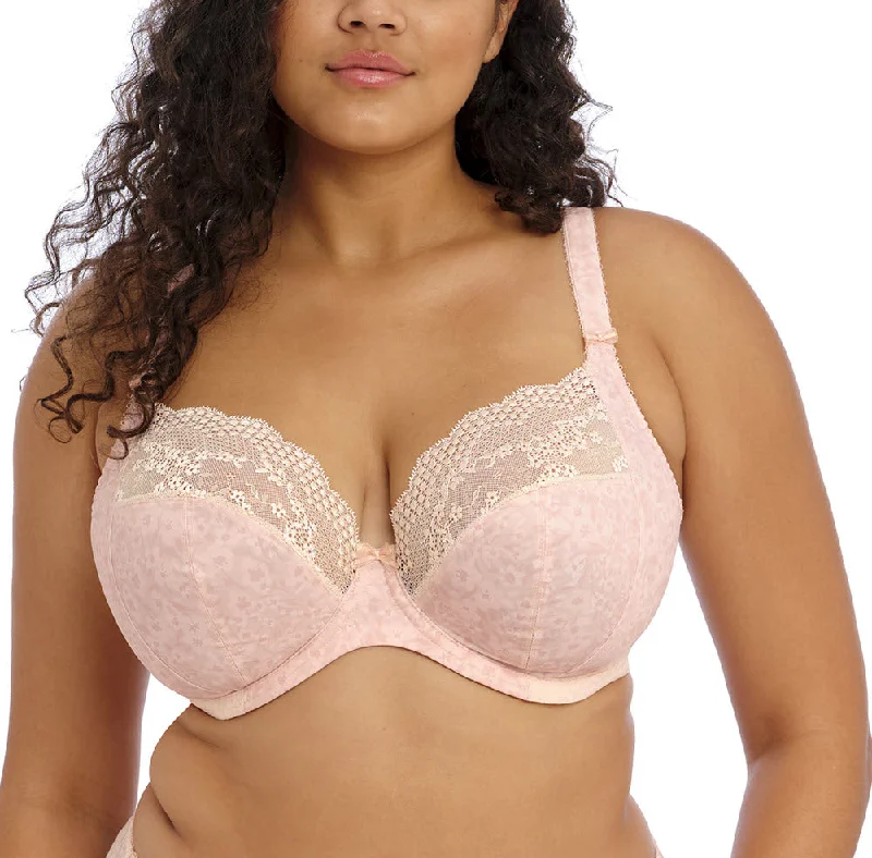 Elomi Lucie Pale Blush Unlined Stretch Lace Plunge Bra 4490