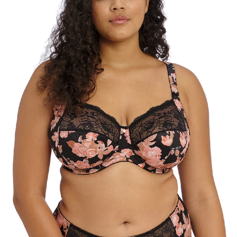 Elomi Morgan Watercolor on Black Lace Unlined Bra 4110