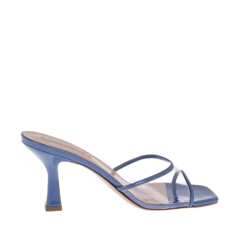 Diba Patent Sky Blue Vinyl Mules