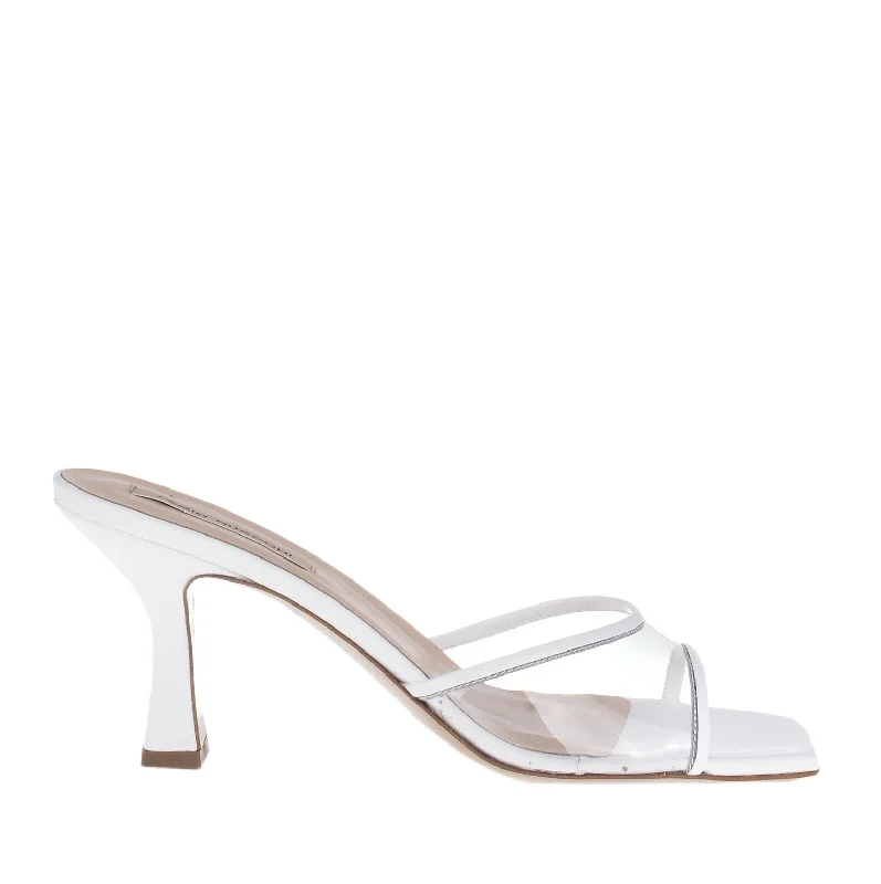 Diba Patent White Vinyl Mules