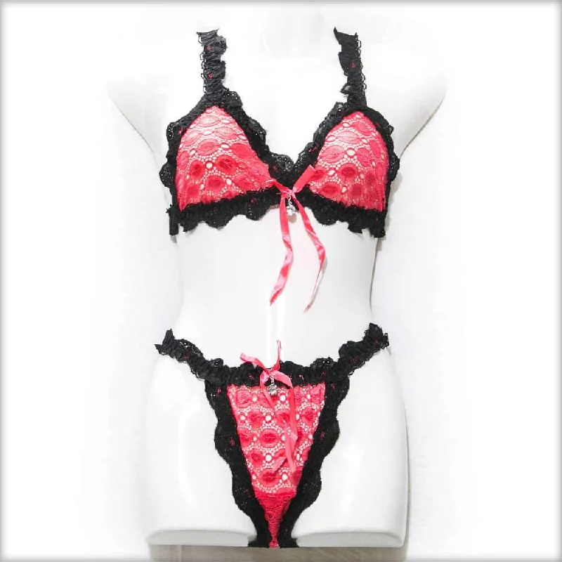 Fancy Net Pink Bikini Set