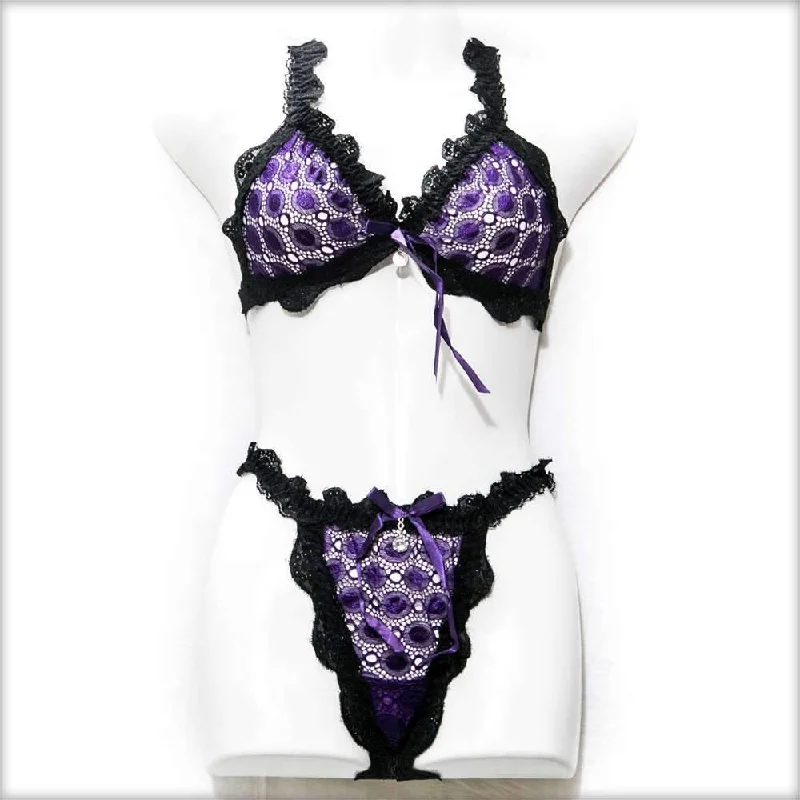 Fancy Net Purple Bikini Set