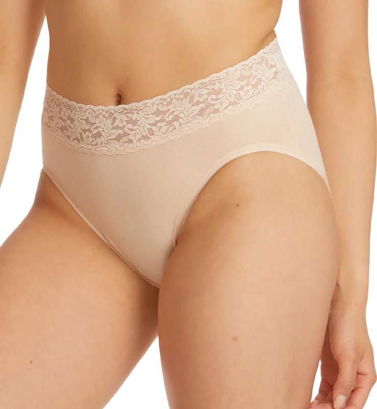 Hanky Panky Cotton French Brief with Lace (892461) - Chai