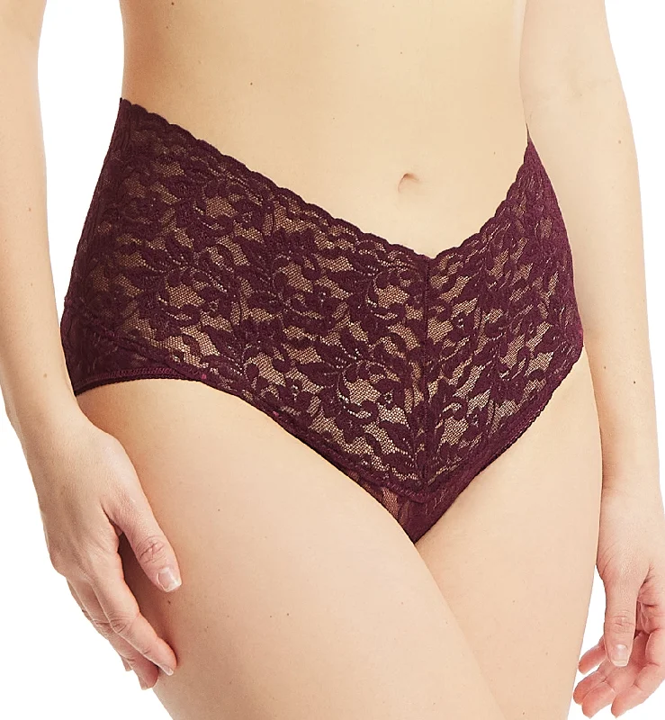 Hanky Panky Retro Lace V-kini (9K2124) - Dried Cherry