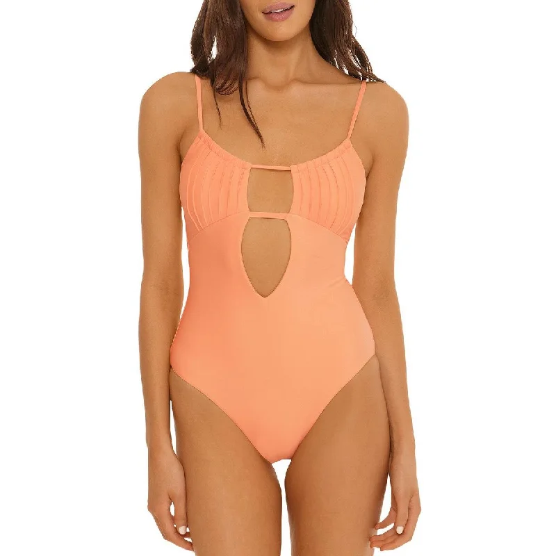 Isabella Rose Womens Sunray Maillot Cut-Out Open Back One-Piece Swimsuit