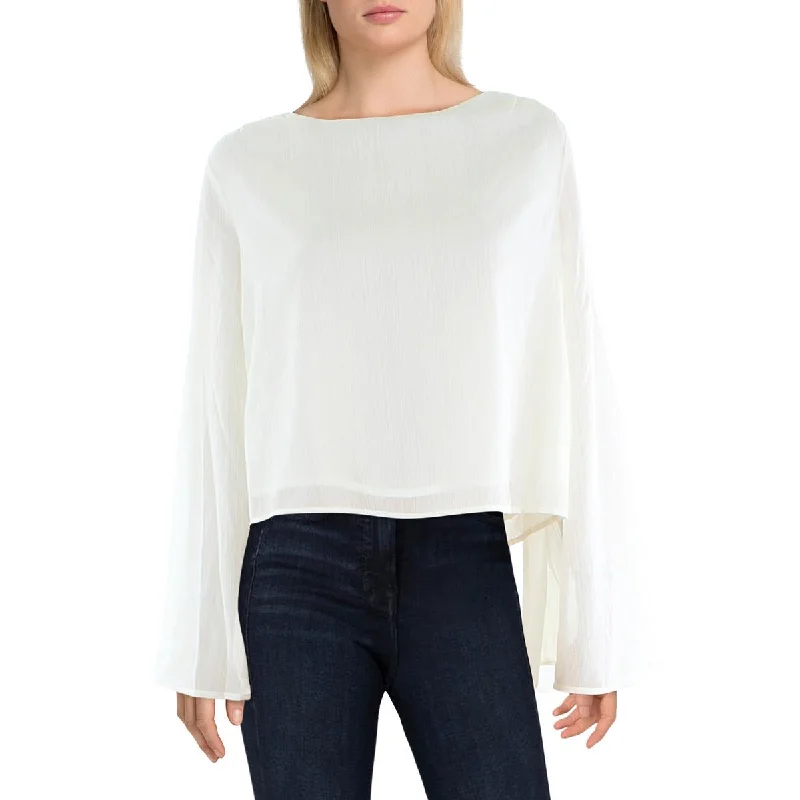 Jessica Simpson Womens Monique Shimmer Crewneck Blouse