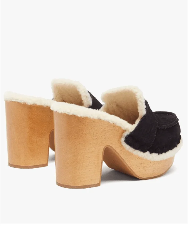 Joy Shearling-Lined Suede Clogs