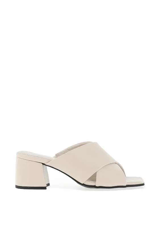 Marco Tozzi Criss Cross Slip On Mules, Cream