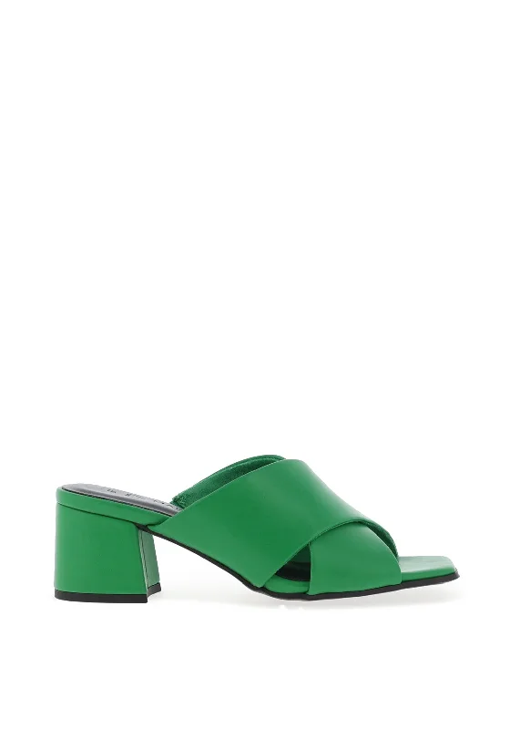 Marco Tozzi Criss Cross Slip On Mules, Green