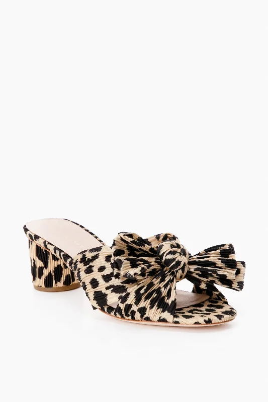 Leopard Emilia Pleated Knot Mules