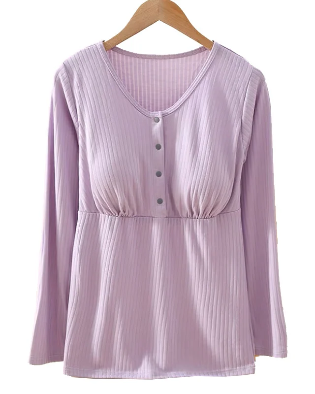 Venice Long Sleeve Nursing Top in Lilac