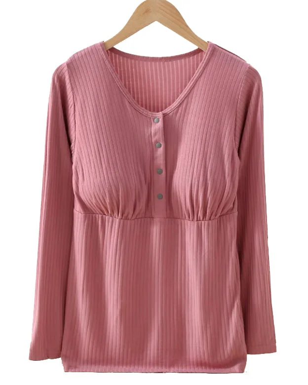 Venice Long Sleeve Nursing Top in Blush