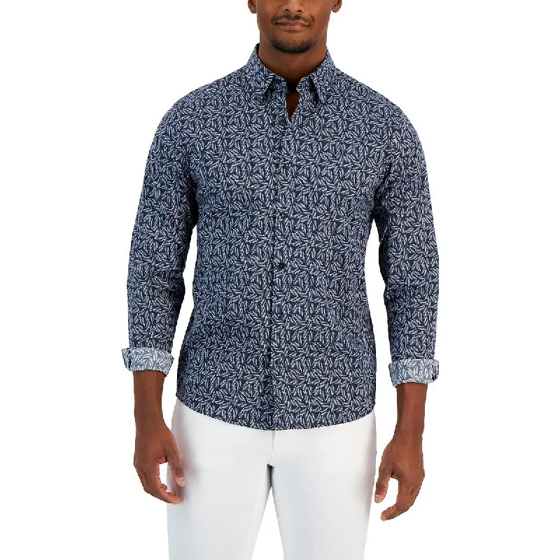 Michael Kors Mens Slim Fit Printed Button-Down Shirt