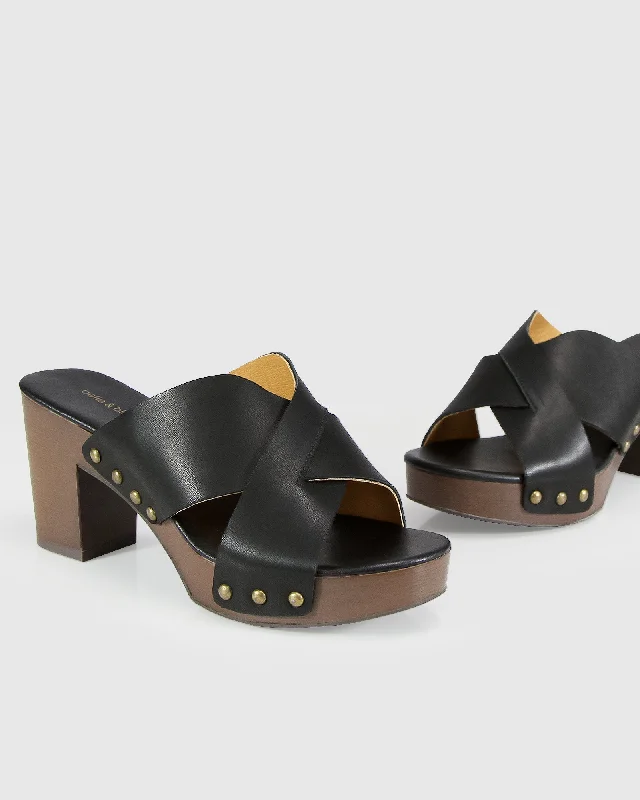 Midtown Clog Mule - Black/Chocolate