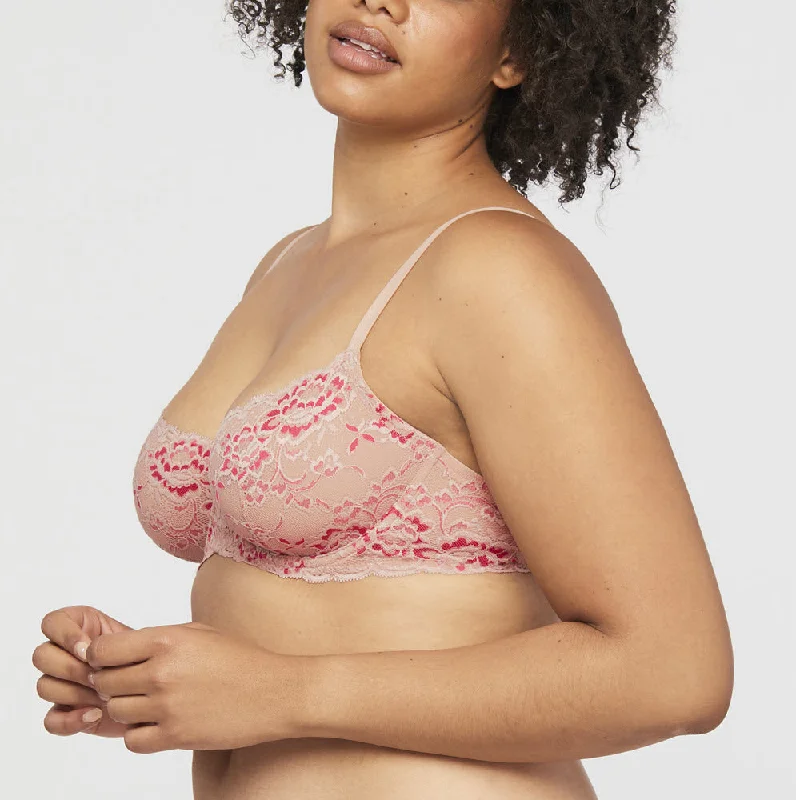 Montelle Flirt Rosedust/Raspberry Demi Lace Bra 9312