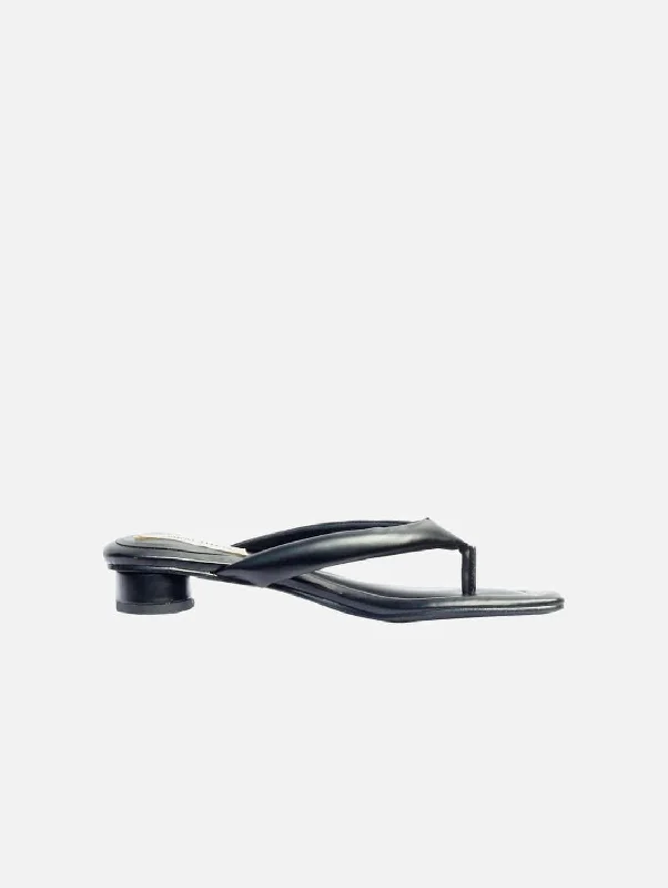 Olivia Vegan Leather Open Toe Mules | Black