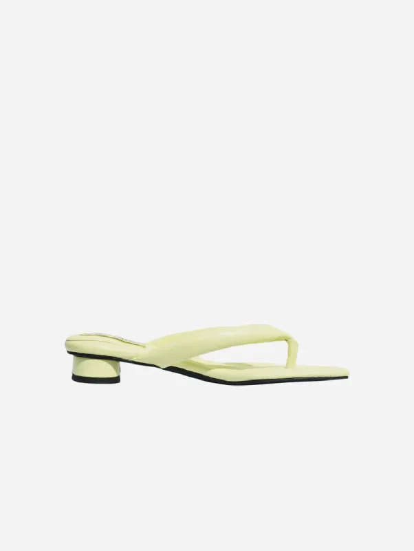 Olivia Vegan Leather Open Toe Mules | Yellow