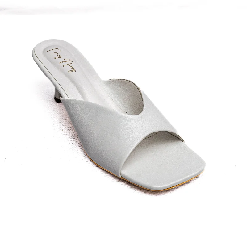 Open Toe Mules - White