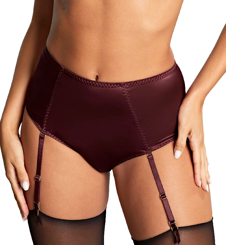 Panache Grace Suspender Brief (11074) - Bordeaux Red