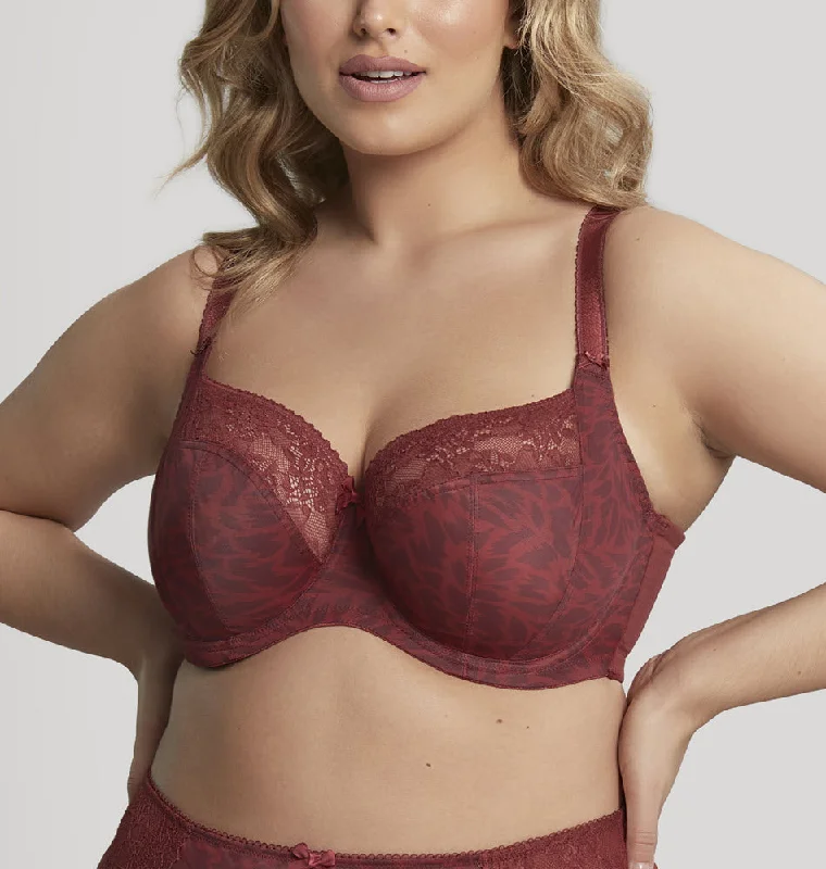 Panache Sculptresse Chi Chi Red Animal Lace Bra 7695