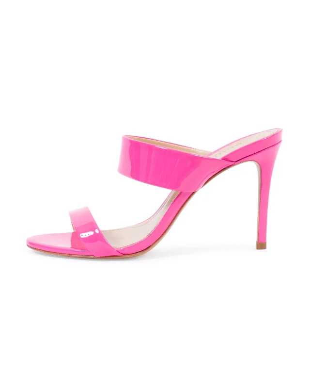 Pink Mid Heel Mules