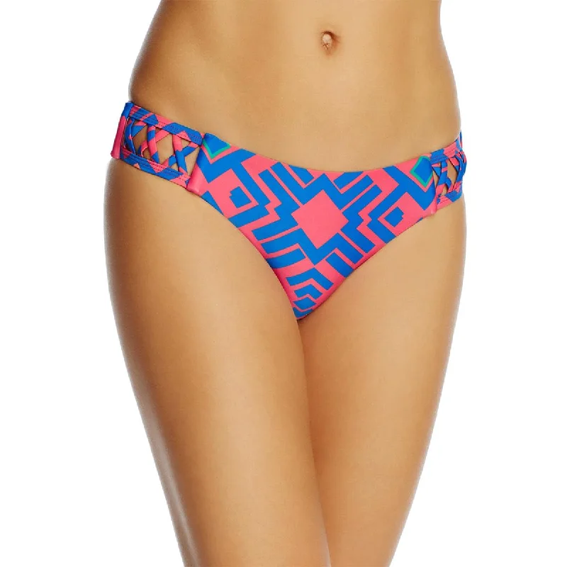 Red Carter Womens Geometric Lattice Swim Bottom Separates