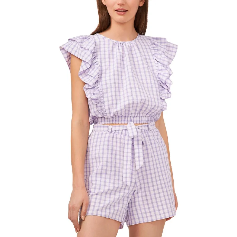 Riley & Rae Womens Checkered Daytime Blouse