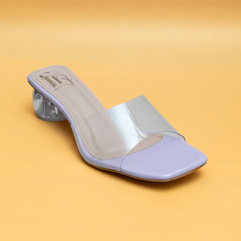 Round Heel Mules - Lavender