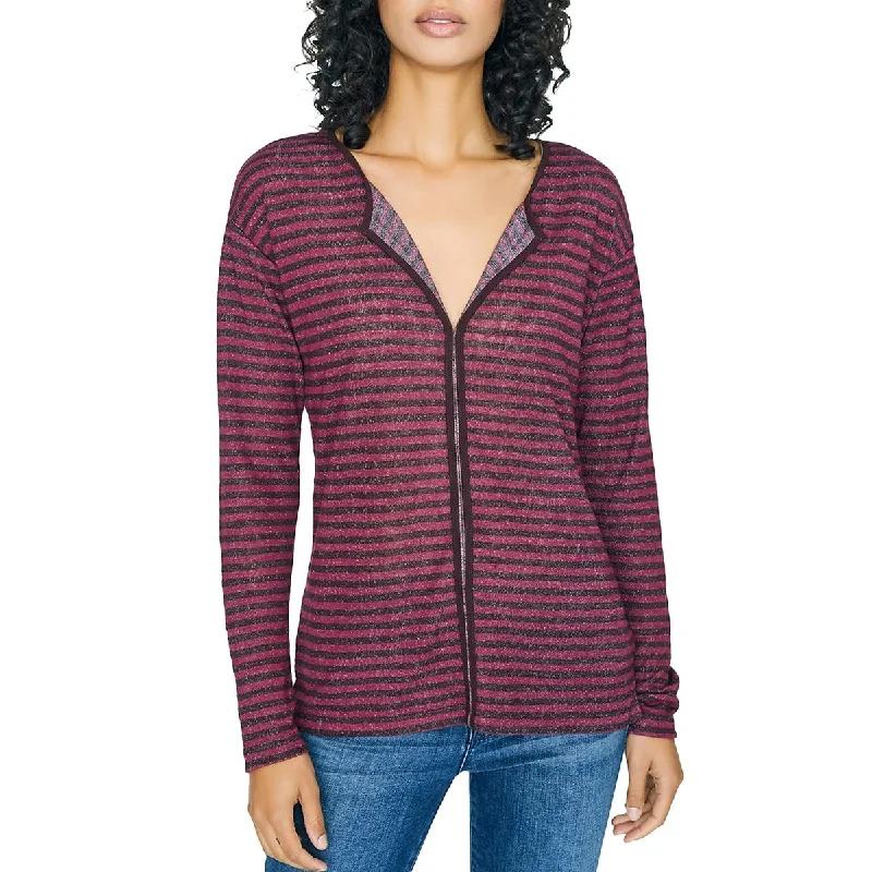 Sanctuary Womens Elina Striped V Neck Casual Top