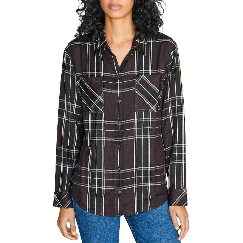 Sanctuary Womens Plaid Oversized Top