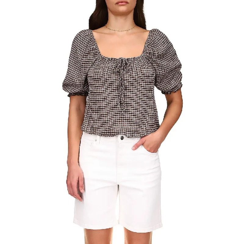 Sanctuary Womens Remember Me Square Neck Cropped Blouse