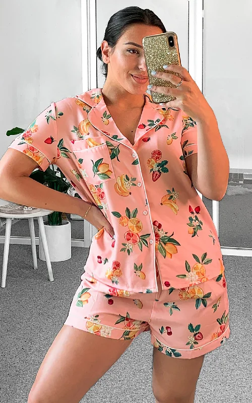 women's top budget-friendly -Sangria Pj Top - Pink Fruit